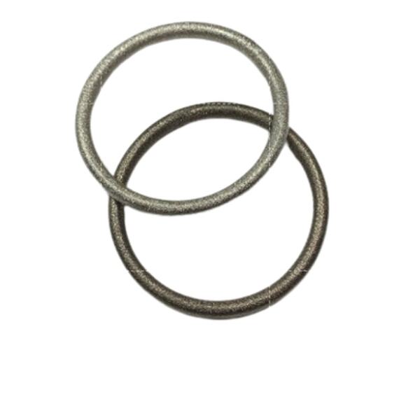 Lia Sophia Metal Sparkle Bracelet Bangle Set Kiam Gunmetal and Silver Color - Picture 3 of 3